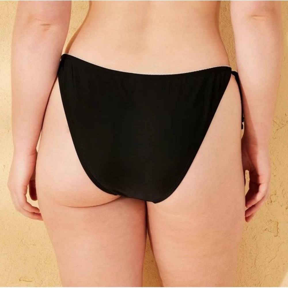 Wild Fable Black Side Tie Bikini Bottom Extra Cheeky High Leg Small NEW - Picture 3 of 11